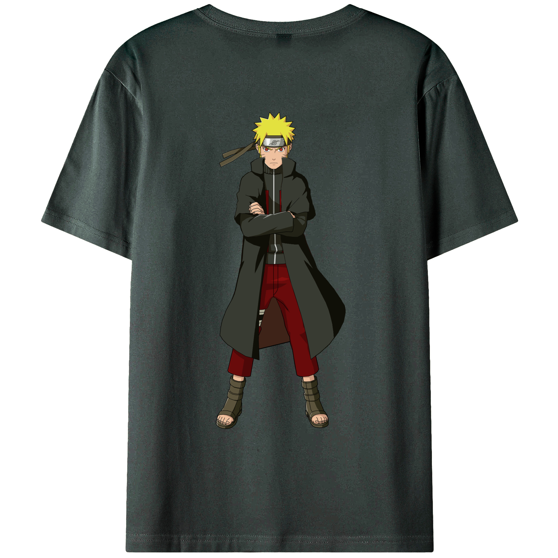 （画像用） NARUTO -ナルト- うずまき ナルト Uzumaki Naruto 綿100％ メンズ半袖Tシャツ（バックプリント） 通気性